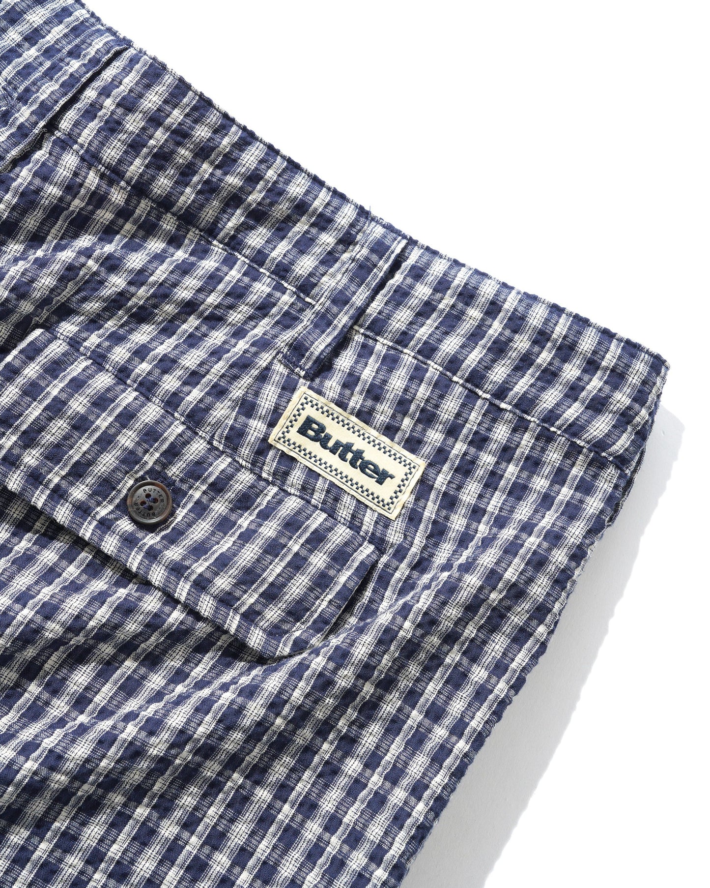 Butter Goods Pleated Shorts - Navy Plaid