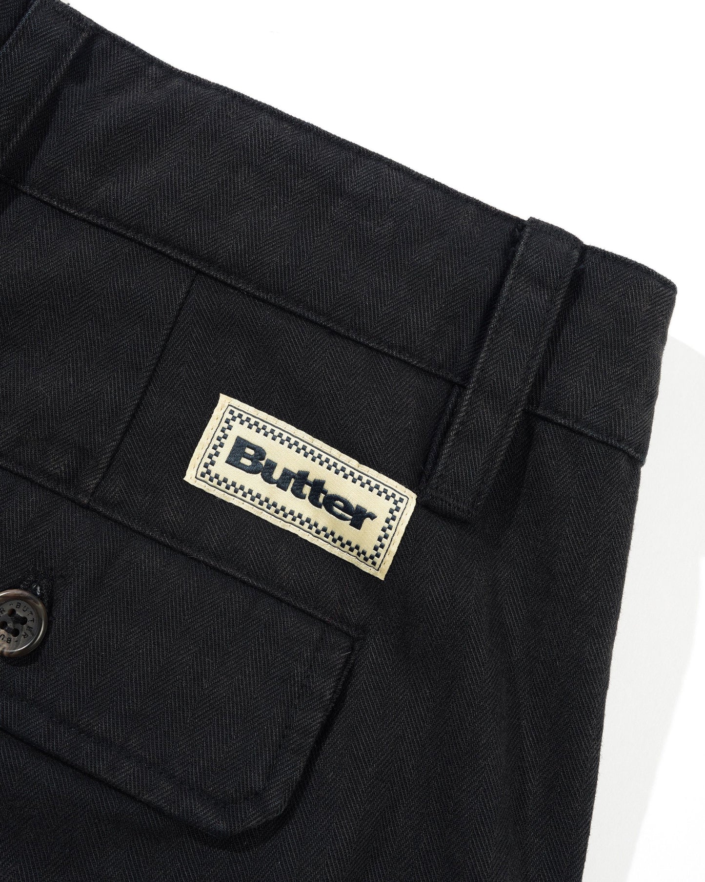 Butter Goods Pleated Trousers - Washed Black