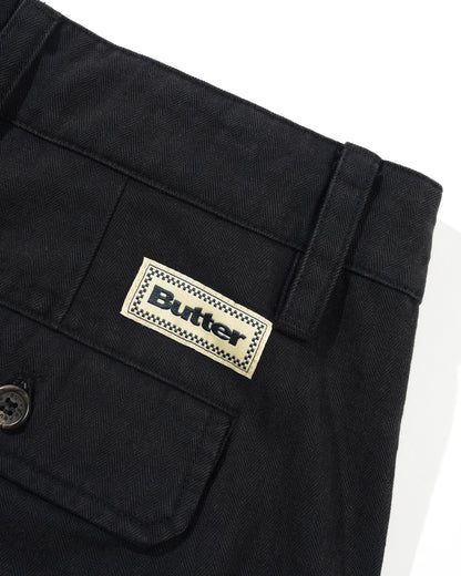 Butter Goods Pleated Trousers - Washed Black