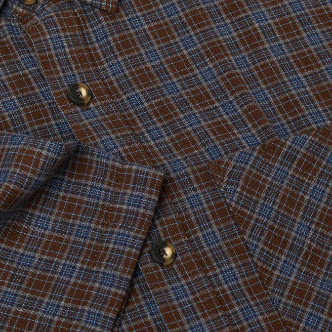 Polar Mitchell Poplin Shirt - Brown/Blue