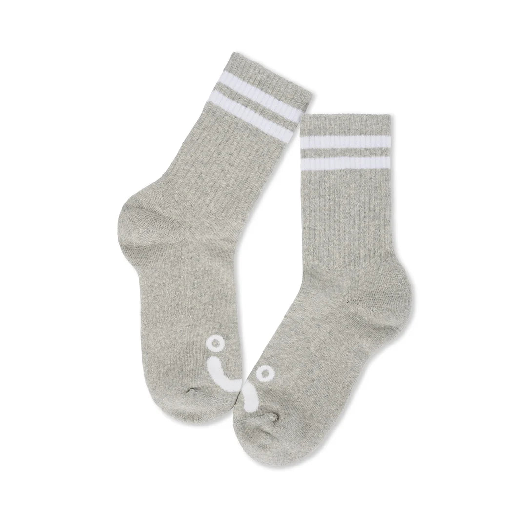 Polar Happy Sad Socks - Heather Grey