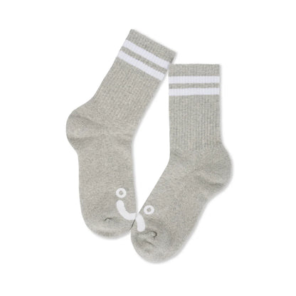 Polar Happy Sad Socks - Heather Grey