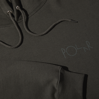 Polar Dave Hoodie Stroke Logo - Dirty Black