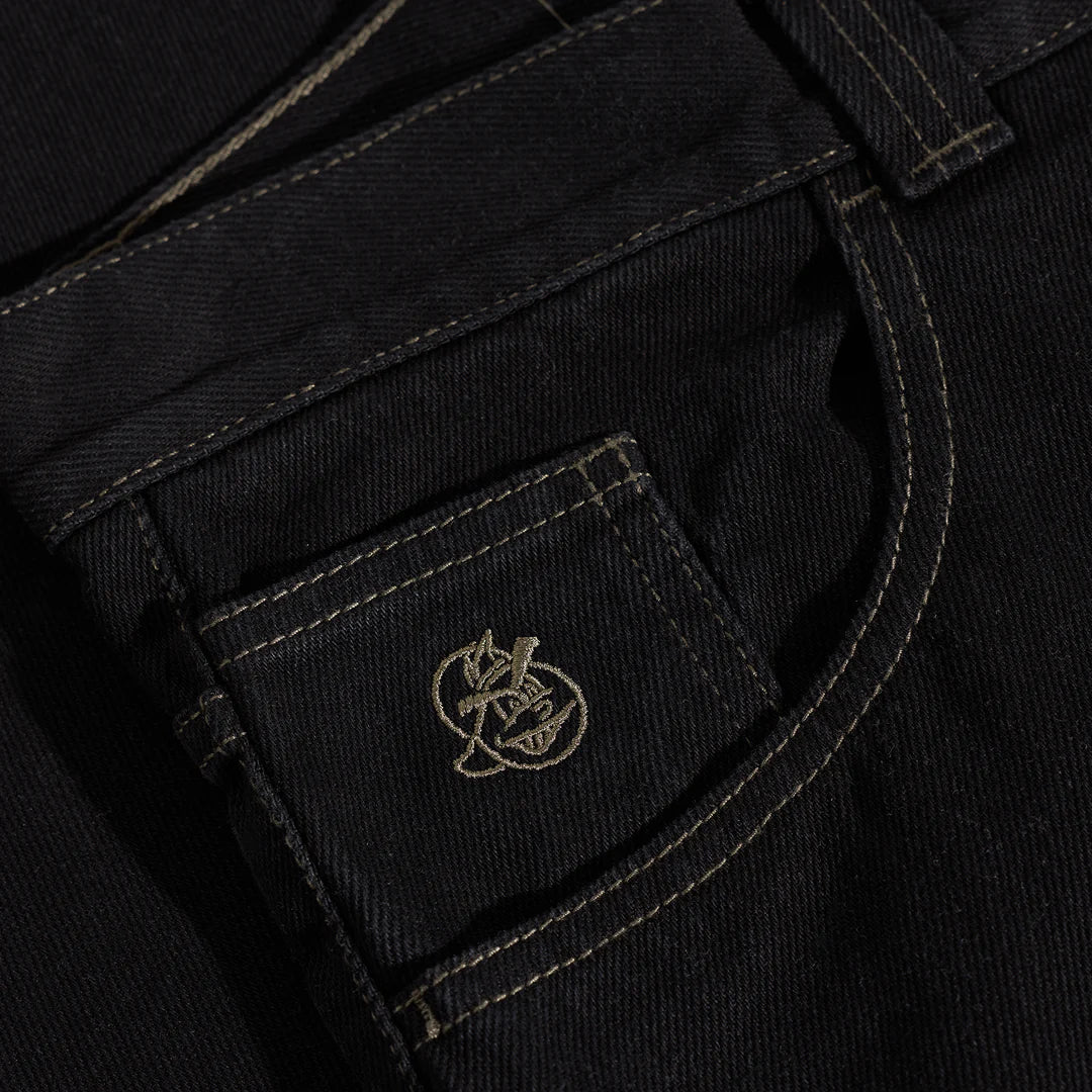 Polar '93 Denim Contrast Stitching - Black/Olive