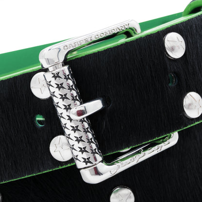 Carpet Company Pony Hair Studded Belt - Black