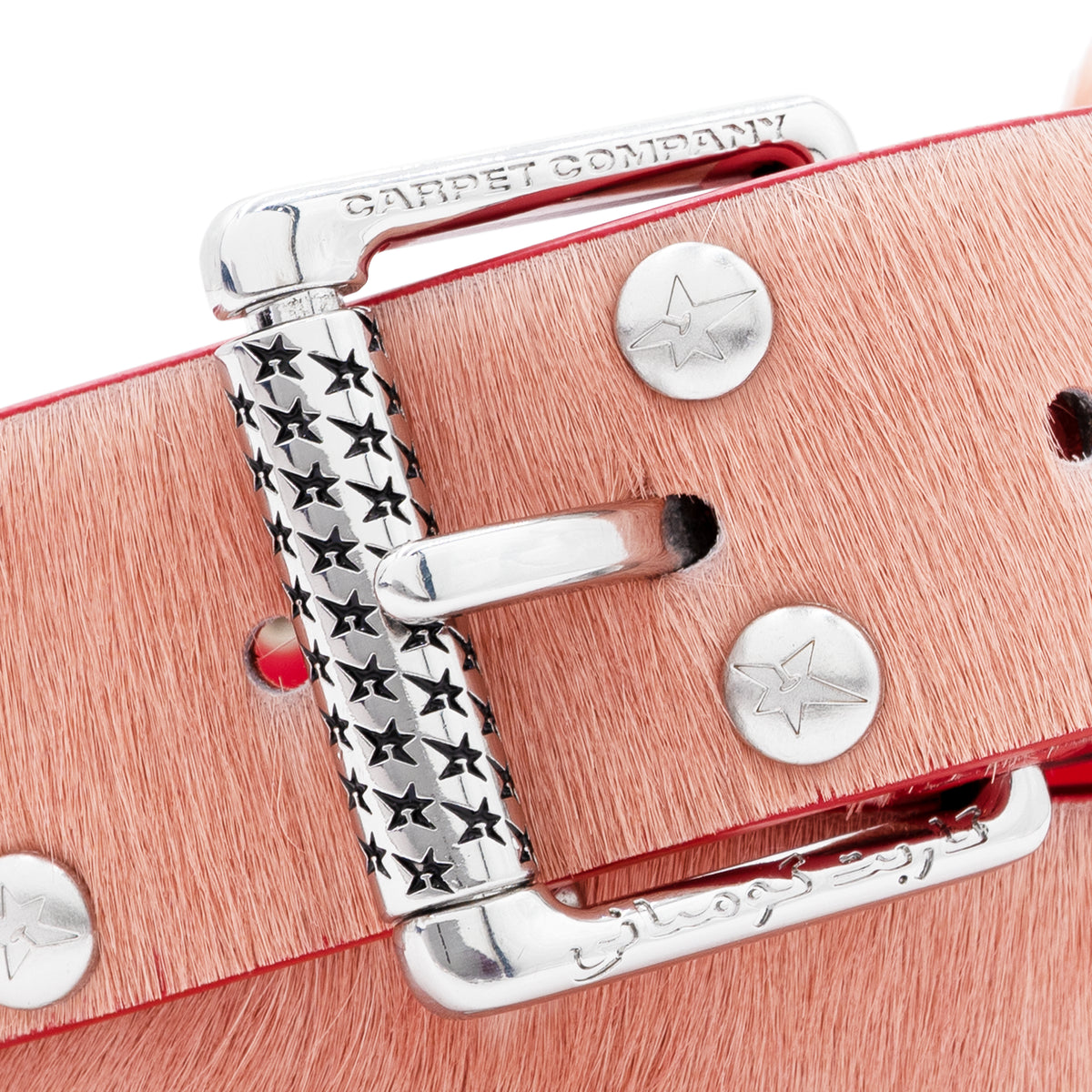 Carpet Company Pony Hair Studded Belt - Pink