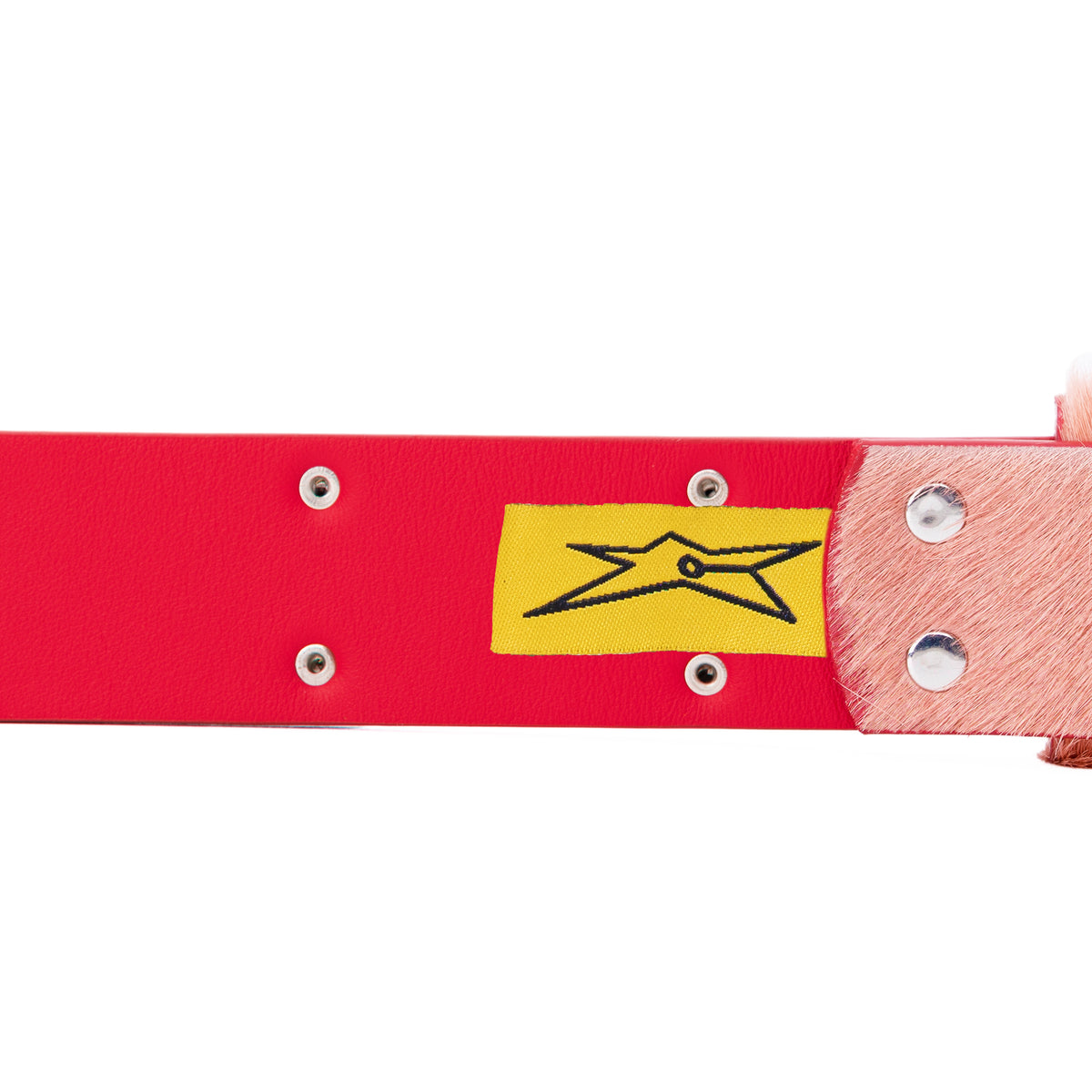 Carpet Company Pony Hair Studded Belt - Pink
