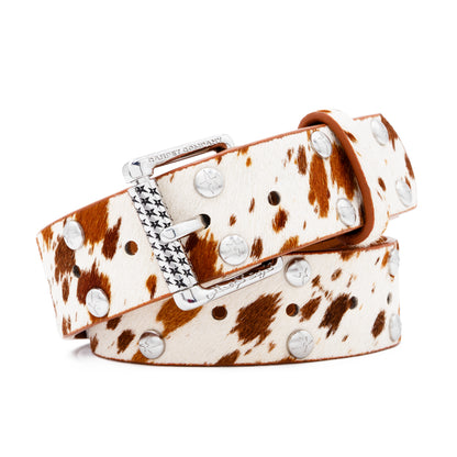 Carpet Company Pony Hair Studded Belt - Pony