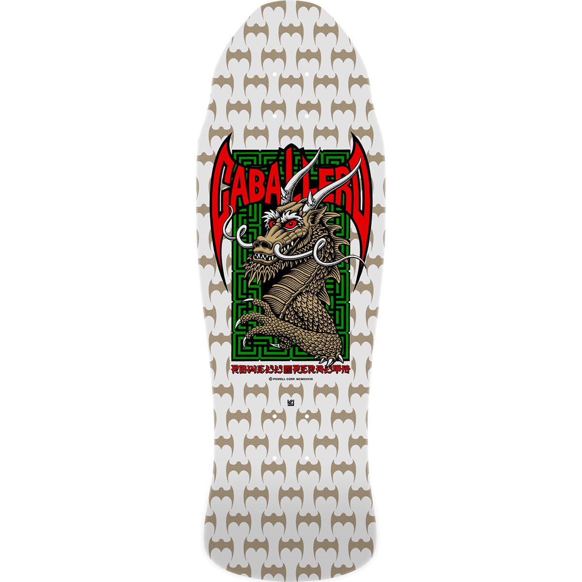 Powell-Peralta Cab Chinese Dragon Spoon White/Gold Deck - 10.0