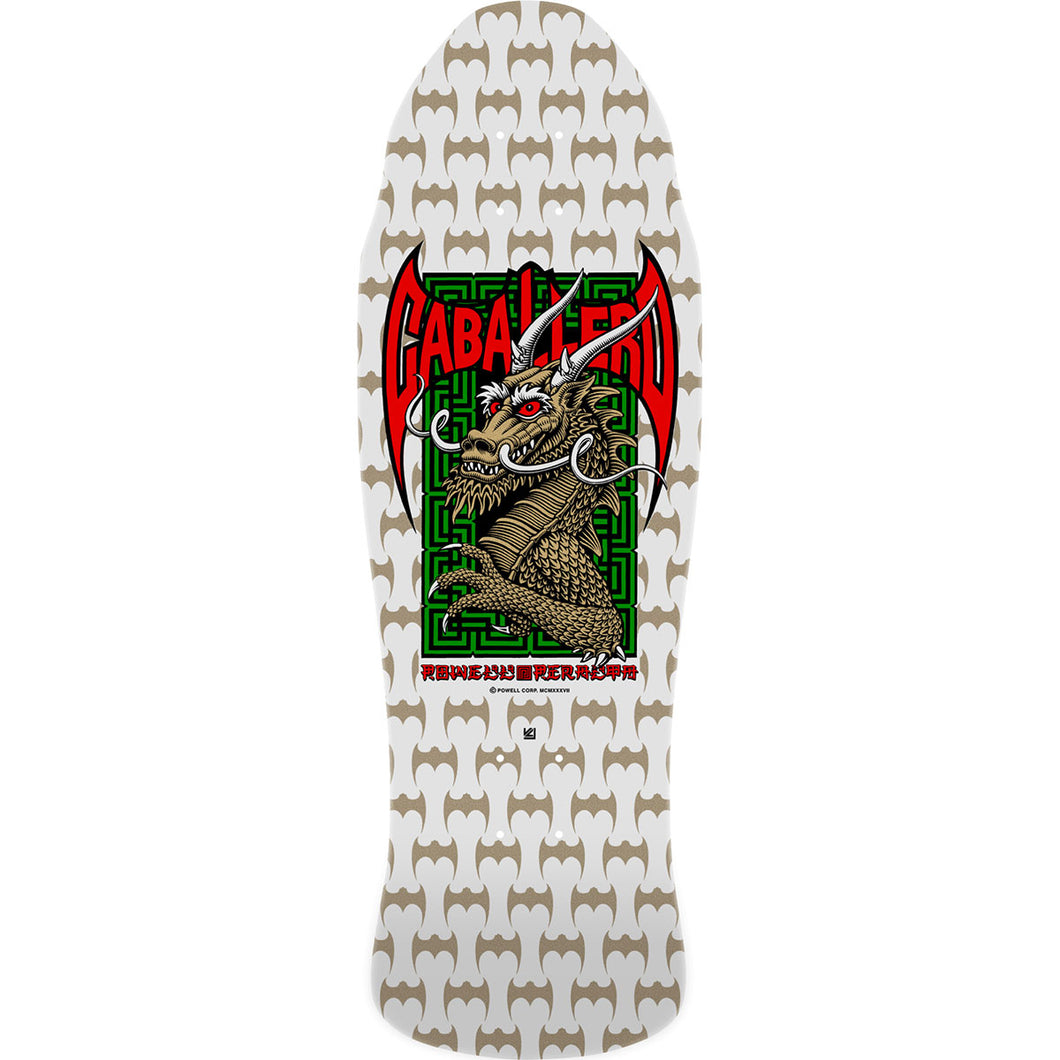 Powell-Peralta Cab Chinese Dragon Spoon White/Gold Deck - 10.0