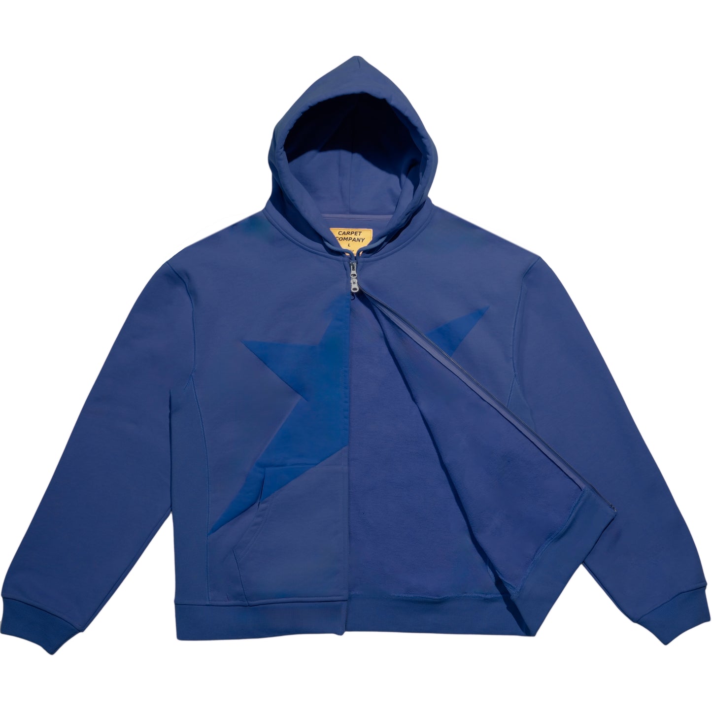Carpet Company Puff Print Zip Hoodie - Navy Blue