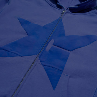 Carpet Company Puff Print Zip Hoodie - Navy Blue