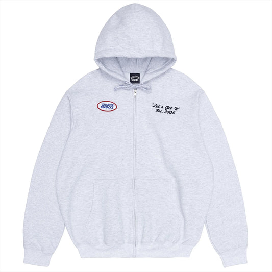 Quartersnacks Let's Get It Zip Hoodie - Ash Grey