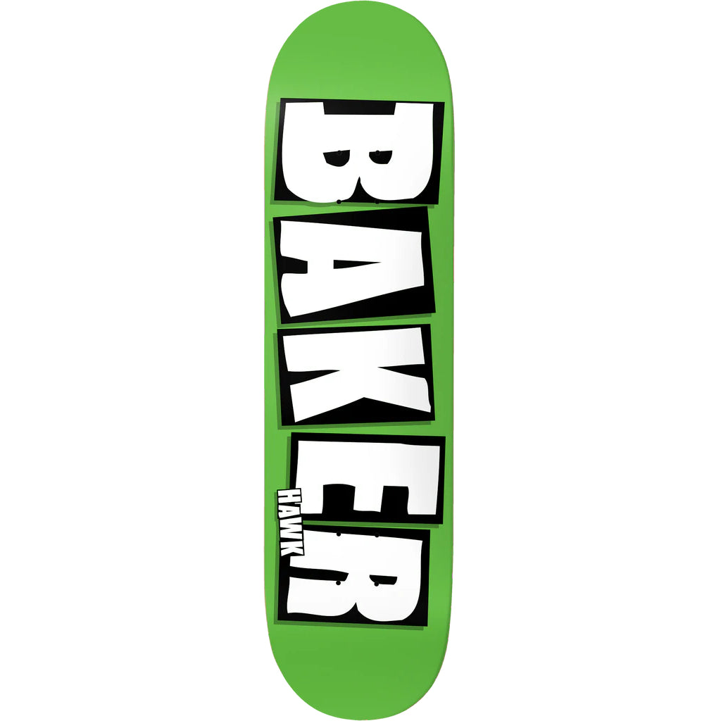 Baker Hawk Brand Name Neon GRN B2 Deck - 8.5