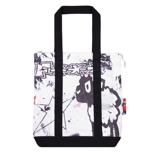 Carpet Company Rag Canvas Tote - White
