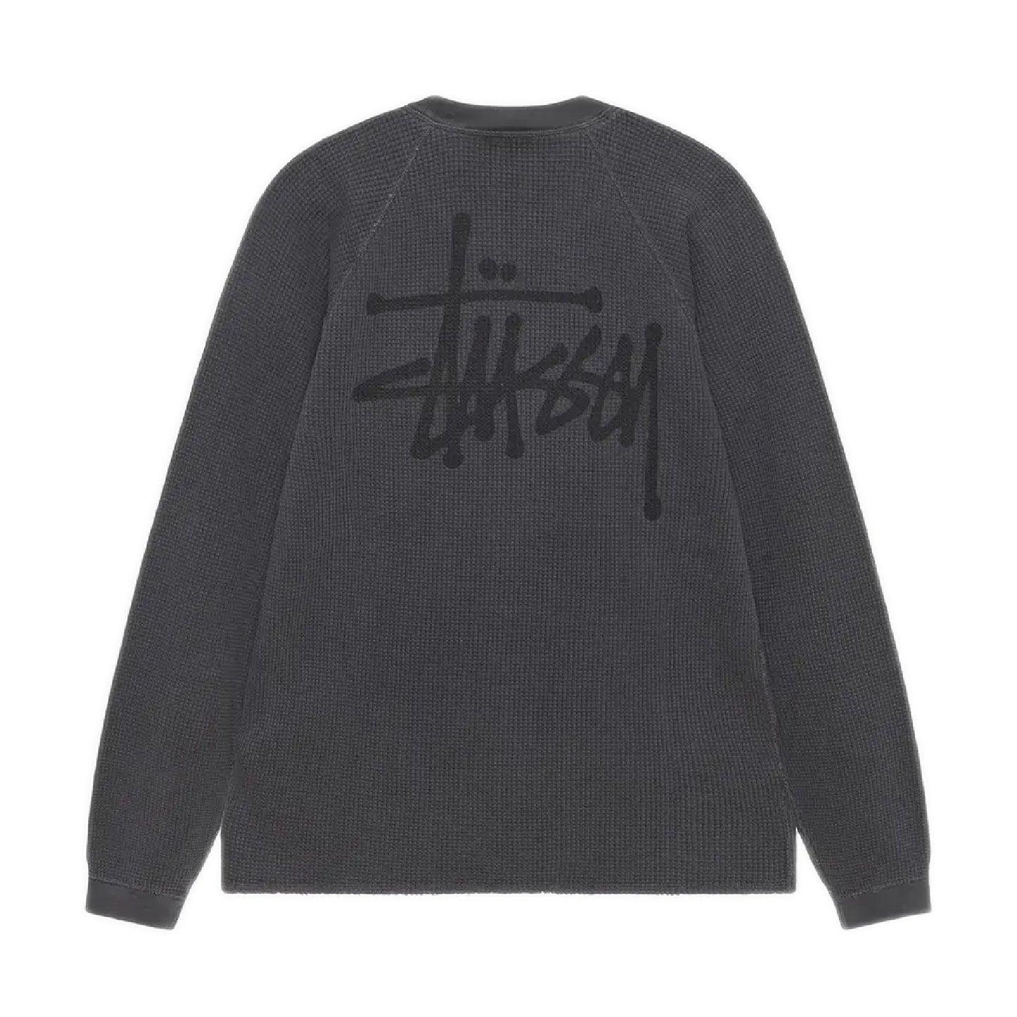 Stussy Raglan Thermal Longsleeve - Washed Black