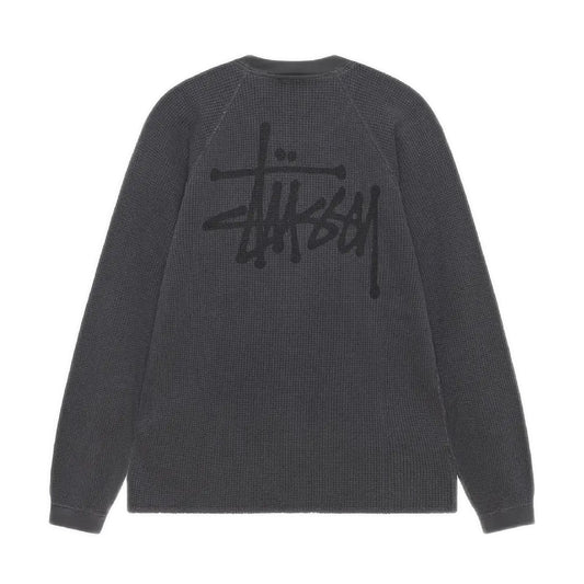 Stussy Raglan Thermal Longsleeve - Washed Black