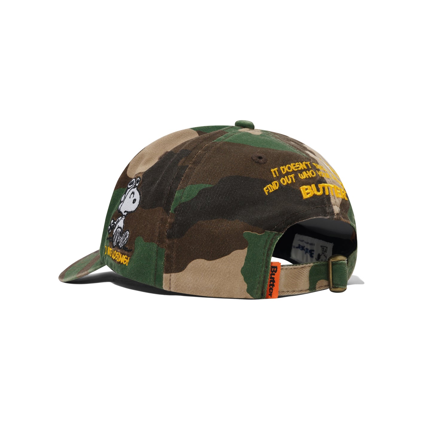 Butter Goods x Peanuts Rats 6 Panel Cap - Washed Camo