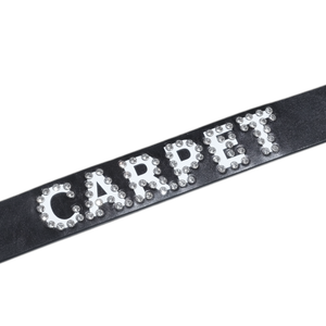 Carpet Company Rhinestone Leather Belt - Black