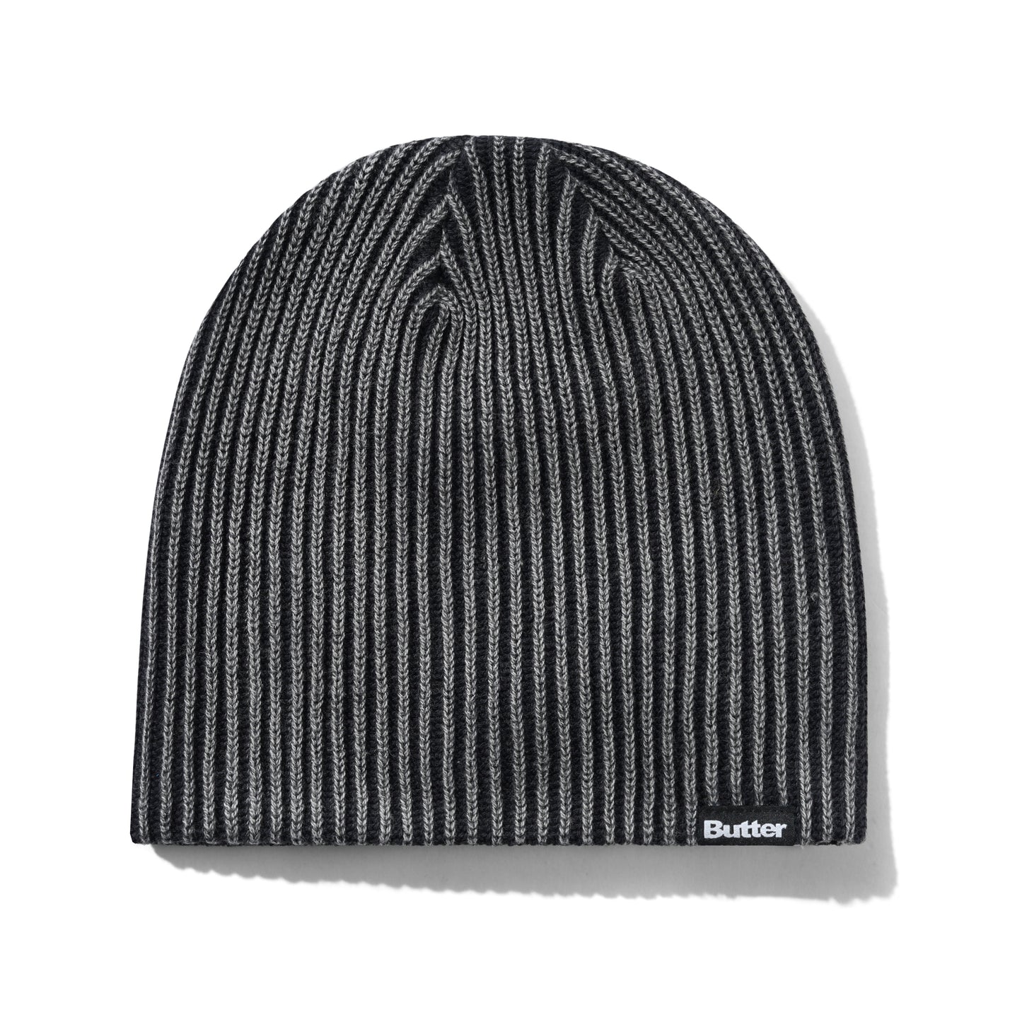 Butter Goods Ribbed Skully Beanie - Washed Black