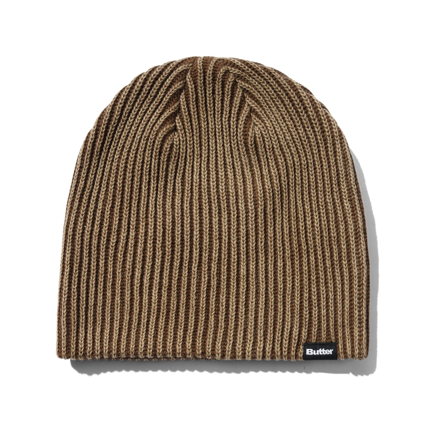 Butter Goods Ribbed Skully Beanie - Washed Brown