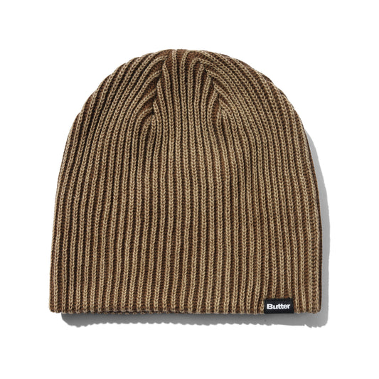 Butter Goods Ribbed Skully Beanie - Washed Brown