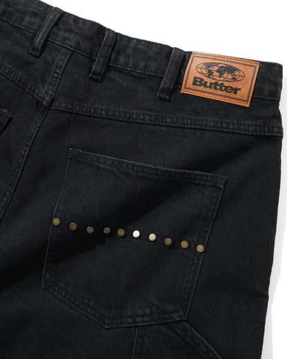 Butter Goods Rivet Denim Shorts - Washed Black