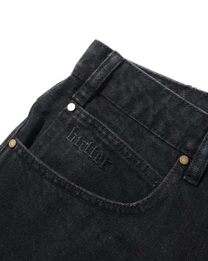 Butter Goods Rivet Denim Shorts - Washed Black