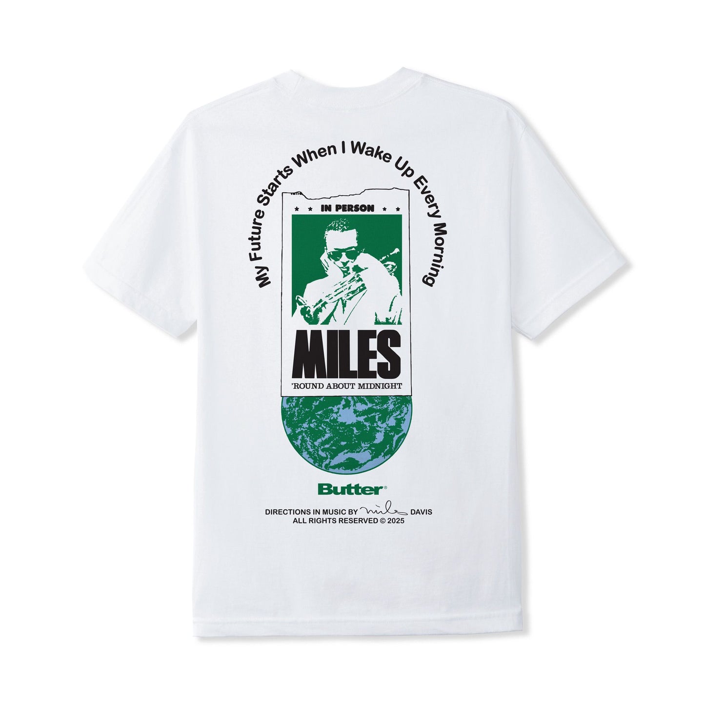 Butter Goods Miles Davis Round About Midnight Tee - White
