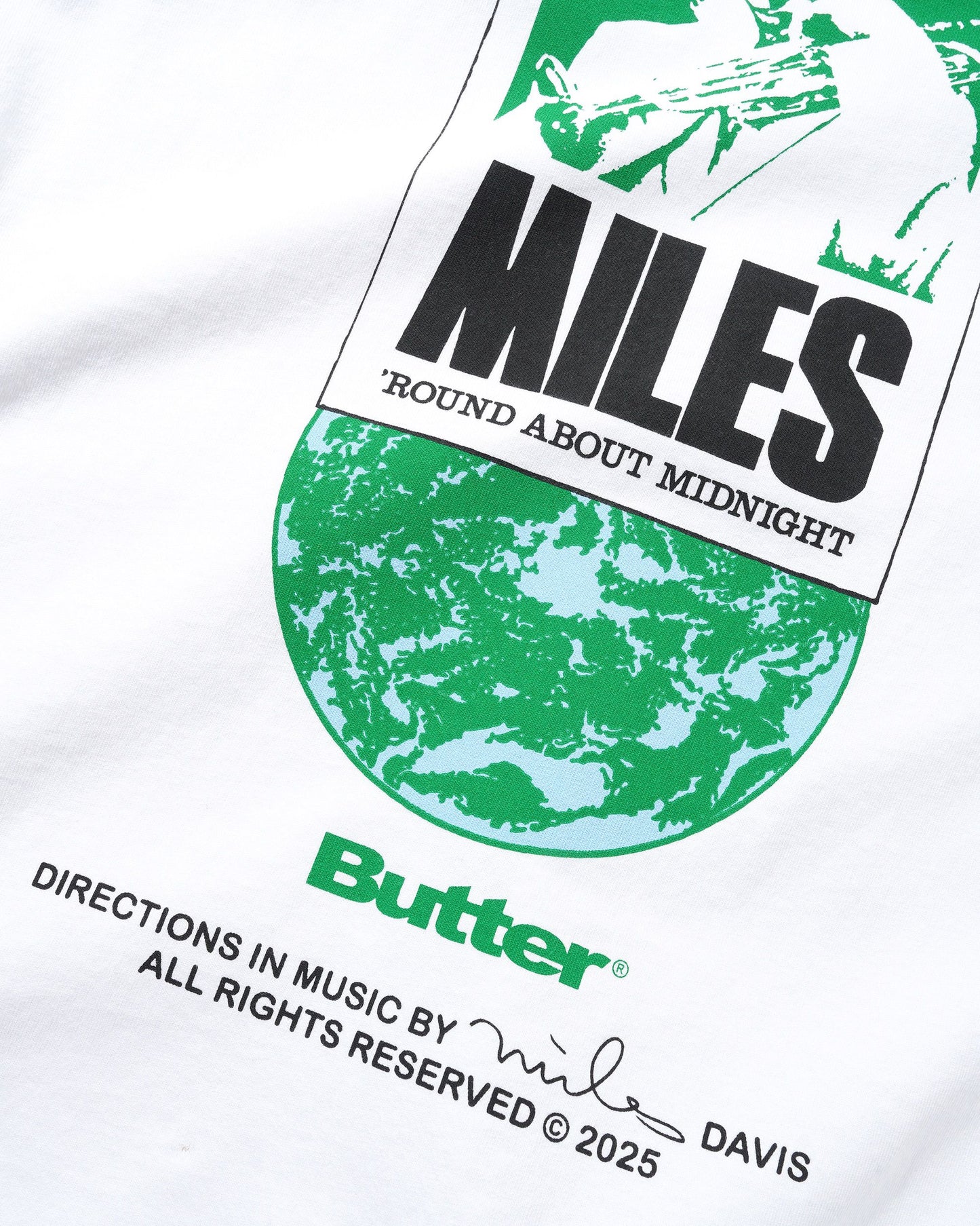 Butter Goods Miles Davis Round About Midnight Tee - White