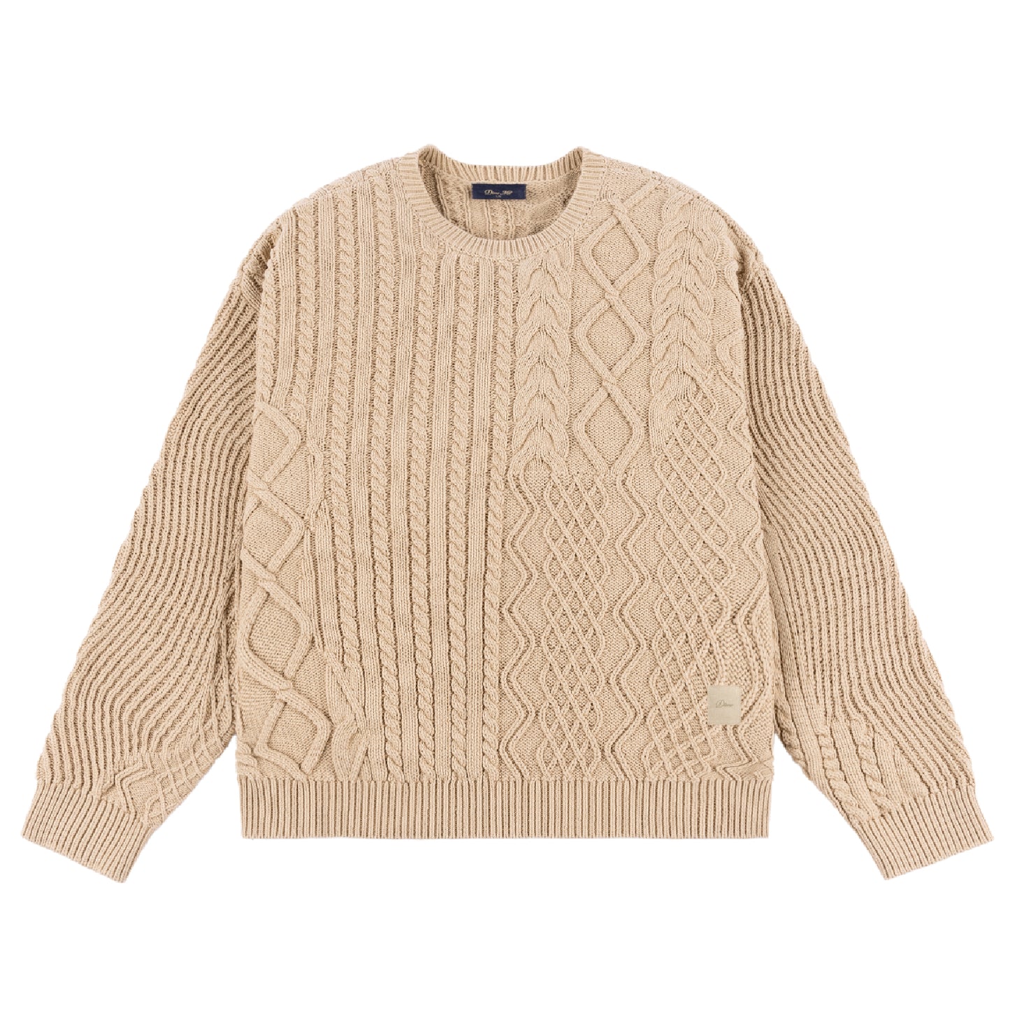 Dime Mixed Cable Knit Sweater - Sand