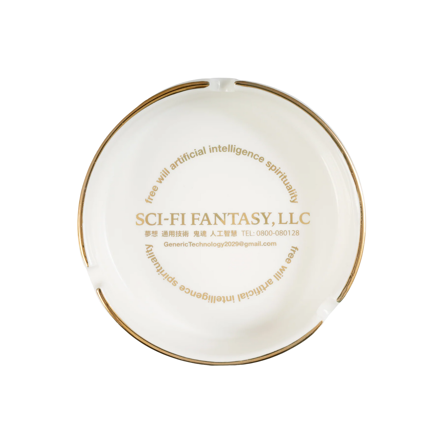 Sci-Fi Fantasy Ashtray - White