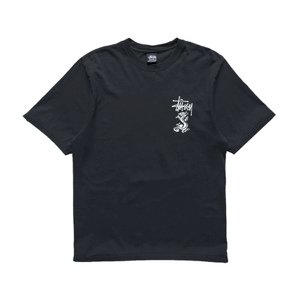 Stussy Double Dragon Pigment Dyed Tee - Black