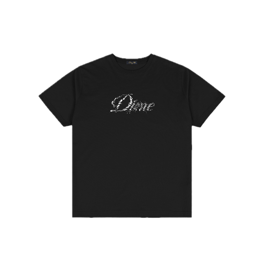 Dime Cursive Smashed Tee - Black