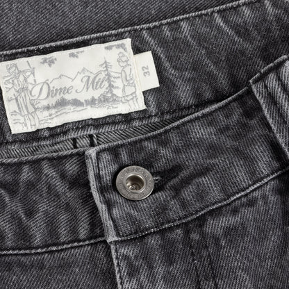 Dime Classic Denim Shorts - Faded Black (Dark Stitching)