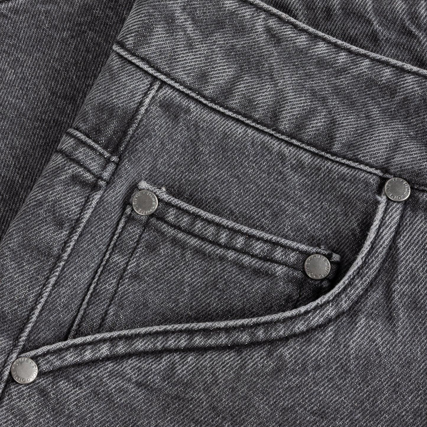 Dime Classic Denim Shorts - Faded Black (Dark Stitching)