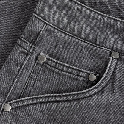 Dime Classic Denim Shorts - Faded Black (Dark Stitching)