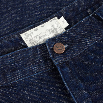 Dime Pleated Baggy Denim Shorts - Indigo
