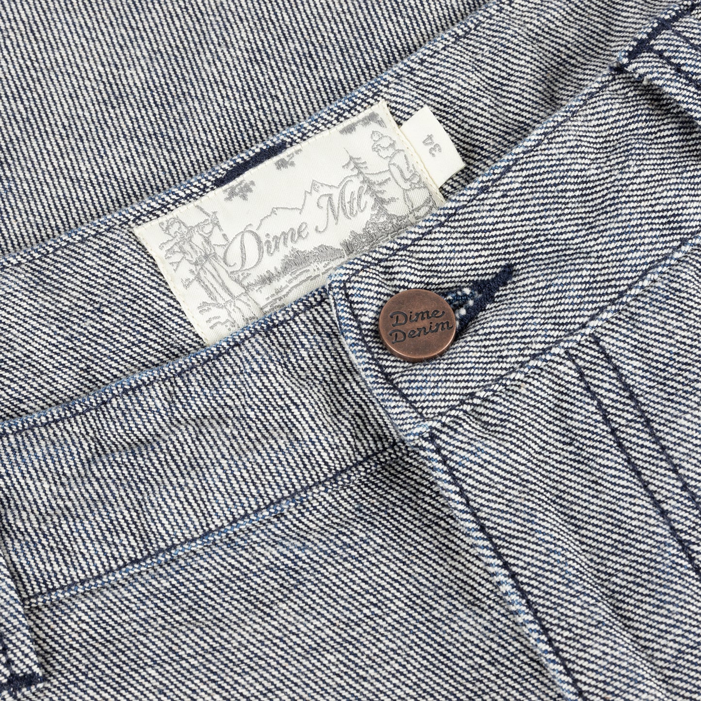 Dime Pleated Baggy Denim Shorts - Reversed Indigo