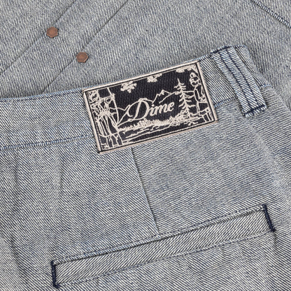 Dime Pleated Baggy Denim Shorts - Reversed Indigo