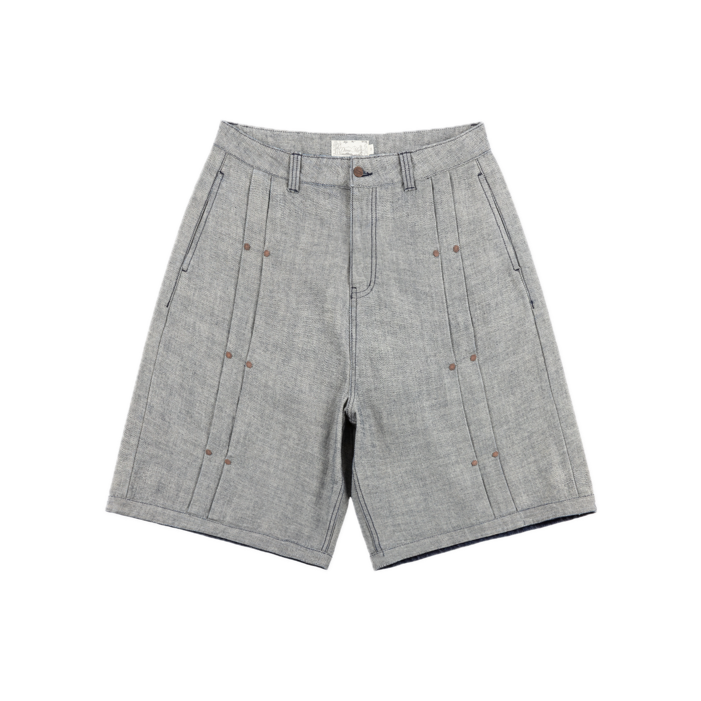 Dime Pleated Baggy Denim Shorts - Reversed Indigo