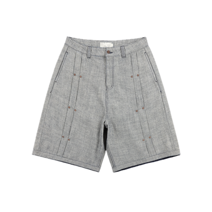 Dime Pleated Baggy Denim Shorts - Reversed Indigo