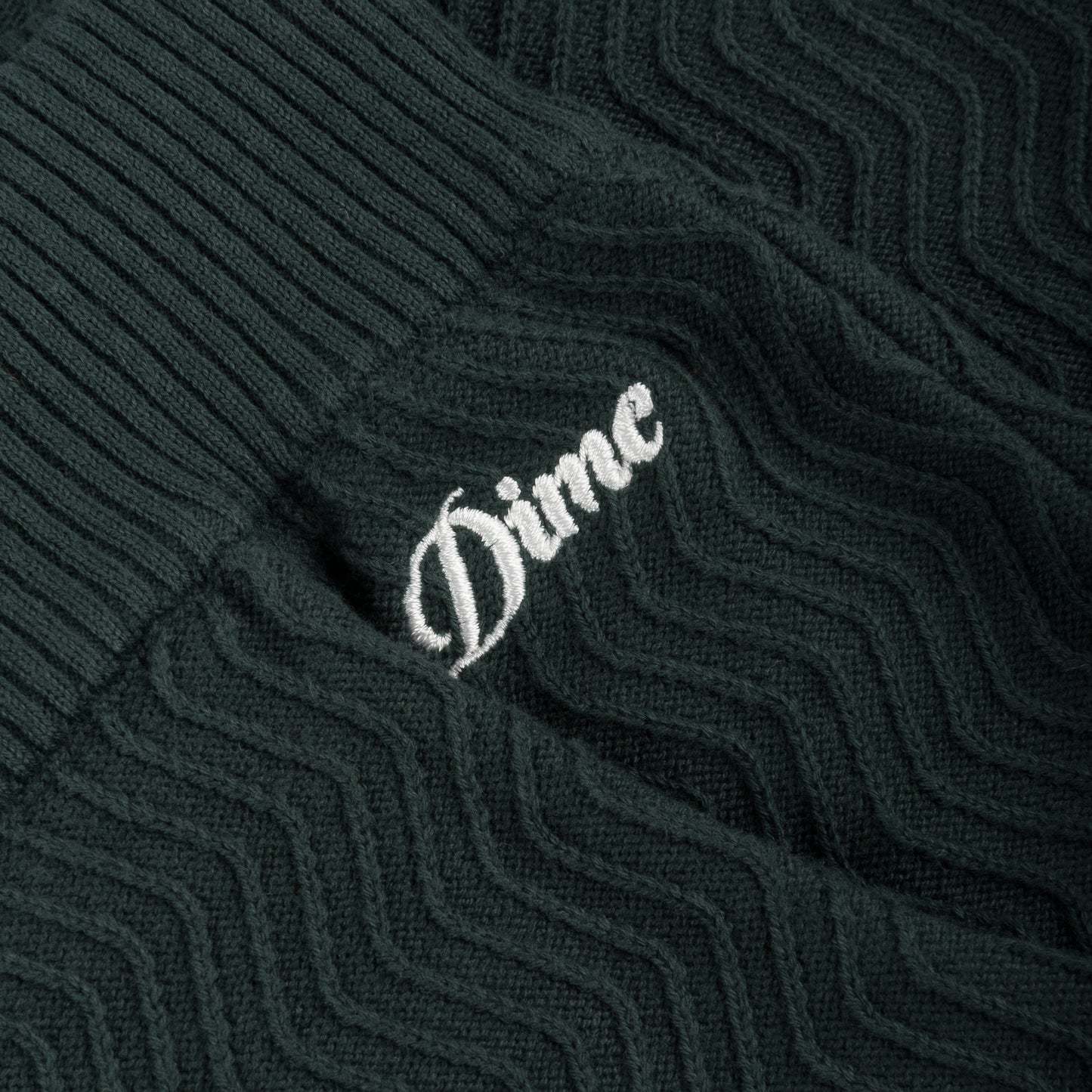 Dime Wave Cable Knit Shorts - Forest