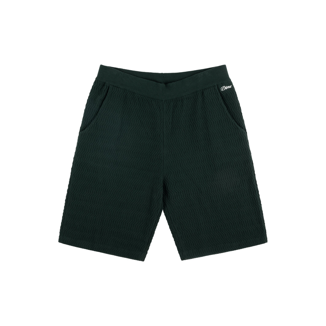 Dime Wave Cable Knit Shorts - Forest