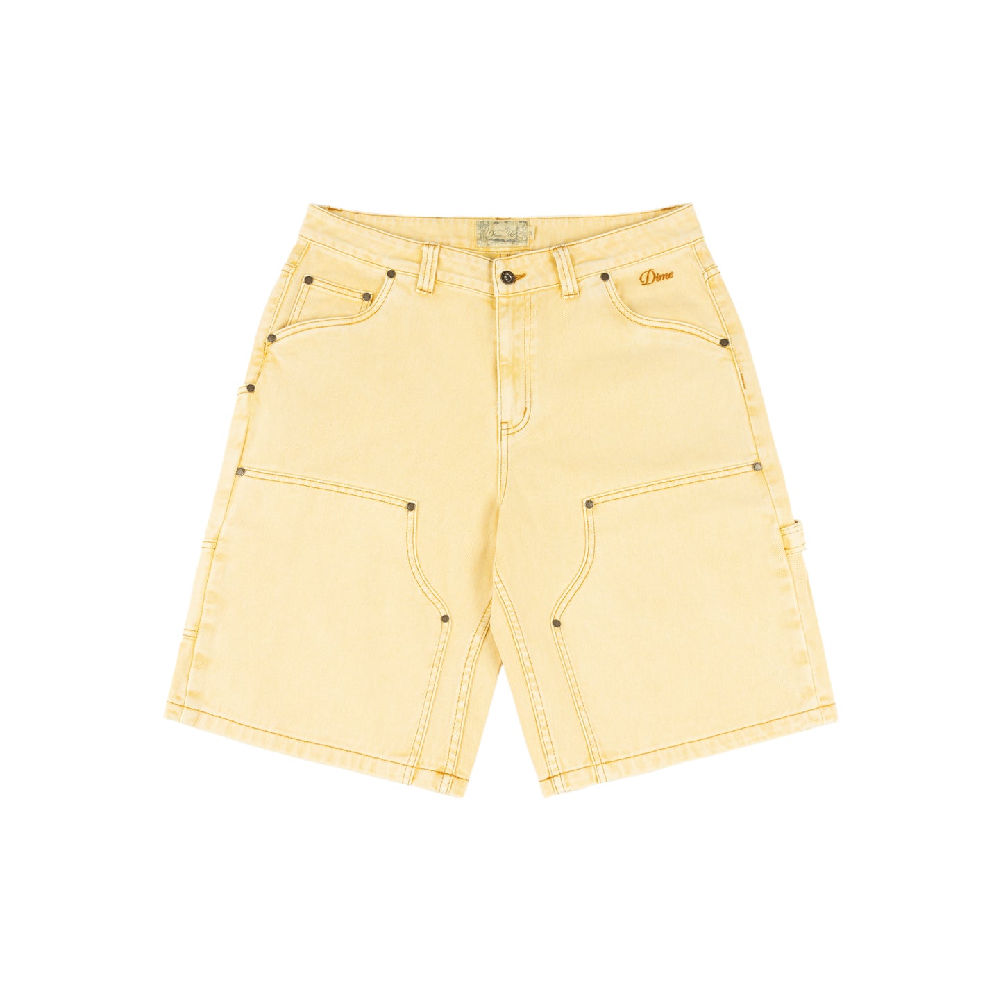 Dime Carpenter Denim Shorts - Lemon