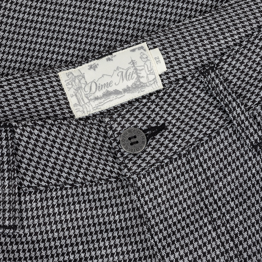 Dime Baggy Houndstooth Shorts - Gray