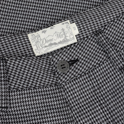 Dime Baggy Houndstooth Shorts - Gray