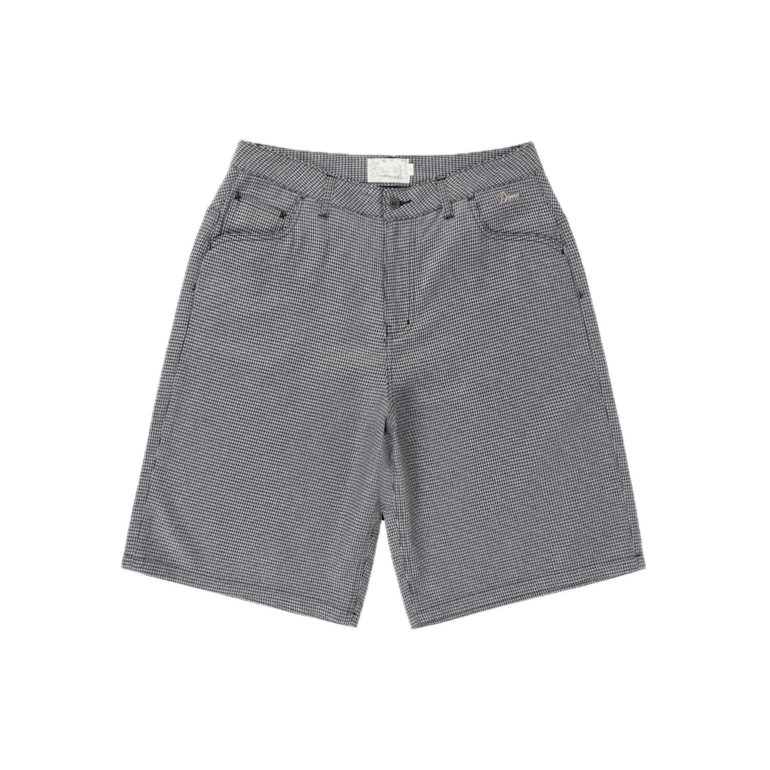 Dime Baggy Houndstooth Shorts - Gray