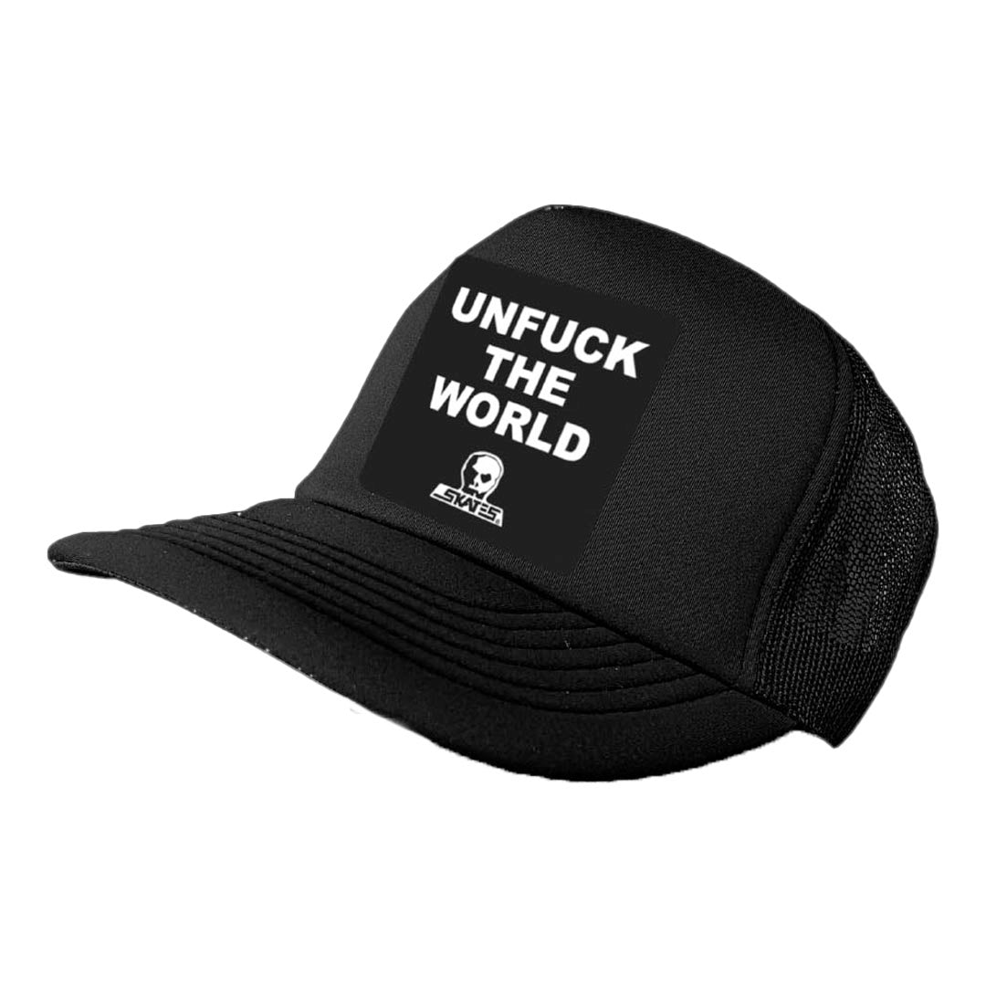 Skull Skates Unfuck The World Classic Mesh Trucker Cap - Black