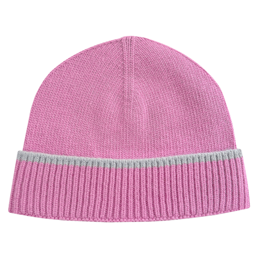 Sneeze Contrast Stripe Wool Beanie - Pink
